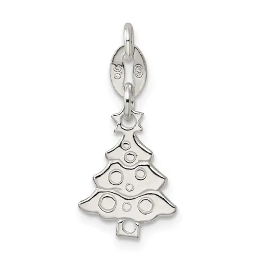 Sterling Silver Christmas Tree Charm 16mm