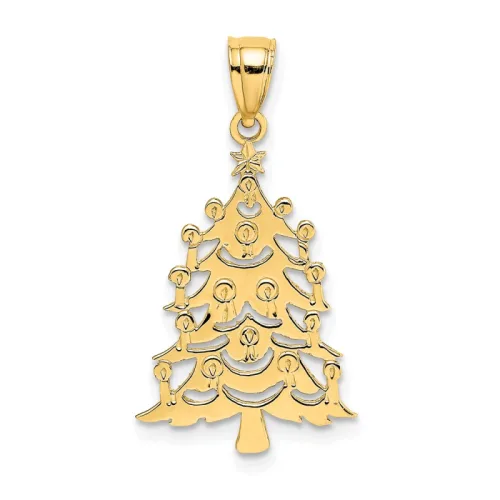10K Gold Christmas Tree Pendant 18.9mm