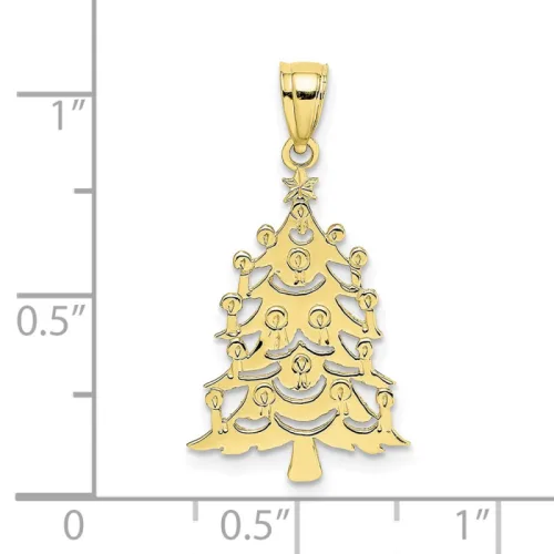 10K Gold Christmas Tree Pendant 18.9mm