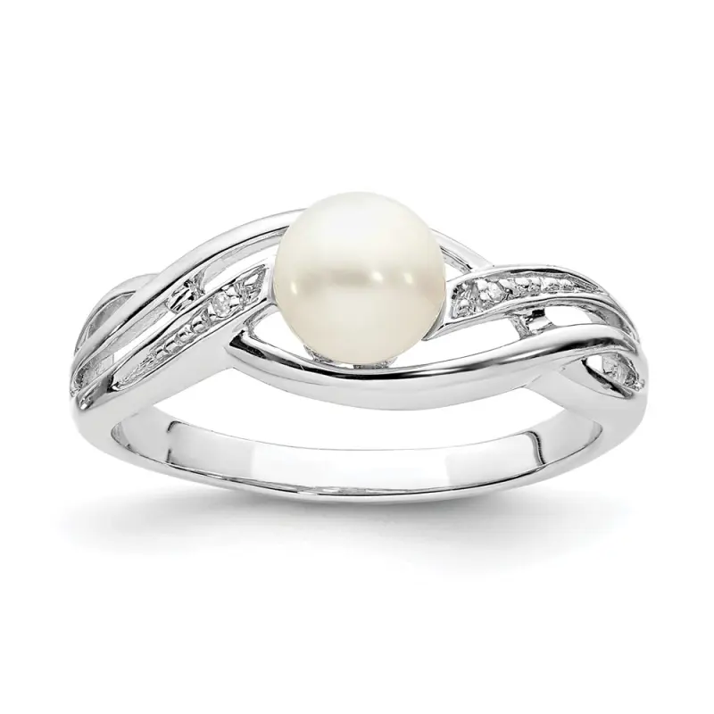 .925 Sterling Silver Solitaire Ring With Black-Blue Cultured Freshwater Pearl