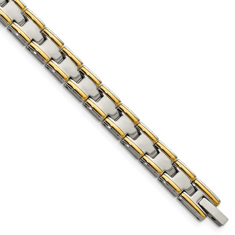6.3mm 925 Sterling Silver Polished and Textured Link Bracelet 7.5 Inch