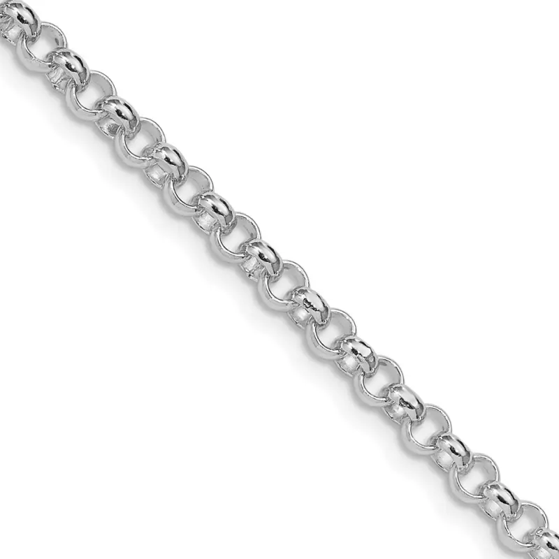 Sterling Silver Rhodium-finished 4mm Rolo Chain (17.56 GM)