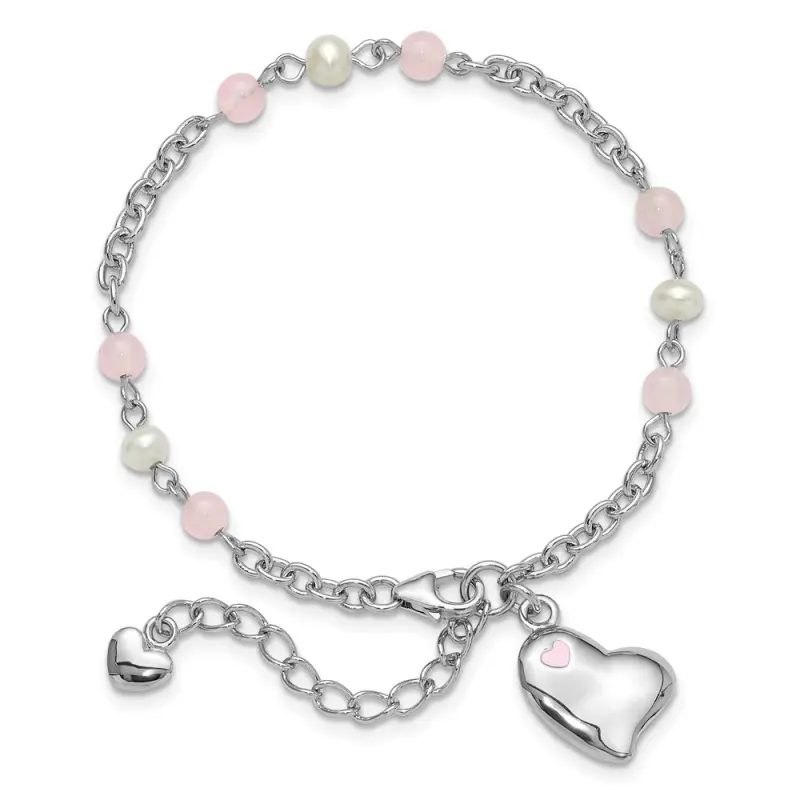 アクセサリー GOD ONLY KNOWS PEARL HEART BRACELET S Amazon.com: 925 Sterling Silver Heart Pearl Bracelet Dainty