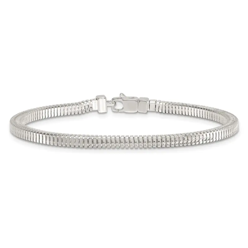 Sterling Silver Polished Fancy 3.5mm Square Snake Link 8