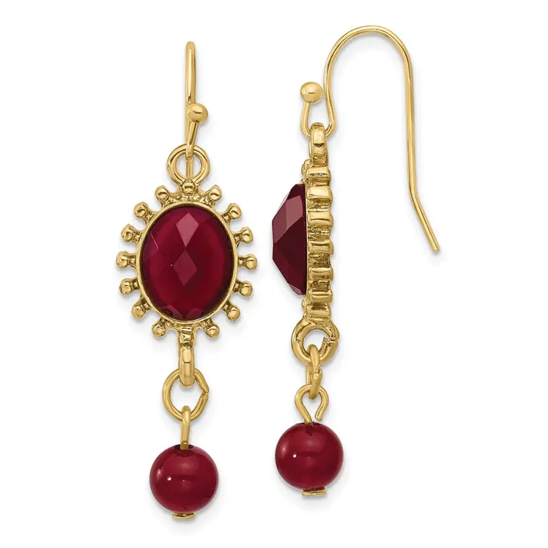 Collier Et Boucles D'oreilles Vintage 1928 Perles Orange, Noir Et Doré - Occasion