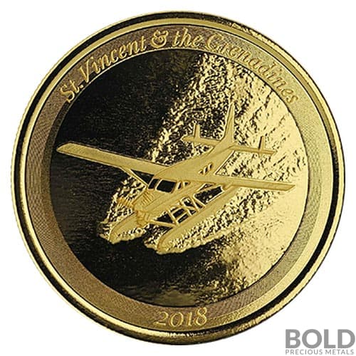 2018 1 oz EC8 St Vincent Grenadines Seaplane Gold Coin (BU) | BOLD