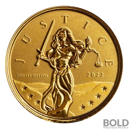 2022 Gibraltar Lady Justice Gold 1/10 oz BU