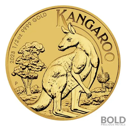 2023 Gold Perth Kangaroo 1/2 oz BU