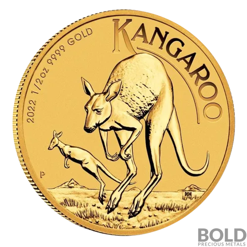 2022 Australian Perth Kangaroo 1/2 oz Gold BU