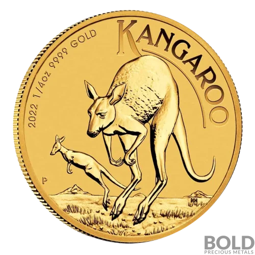 2022 Australian Perth Kangaroo 1/4 oz Gold BU