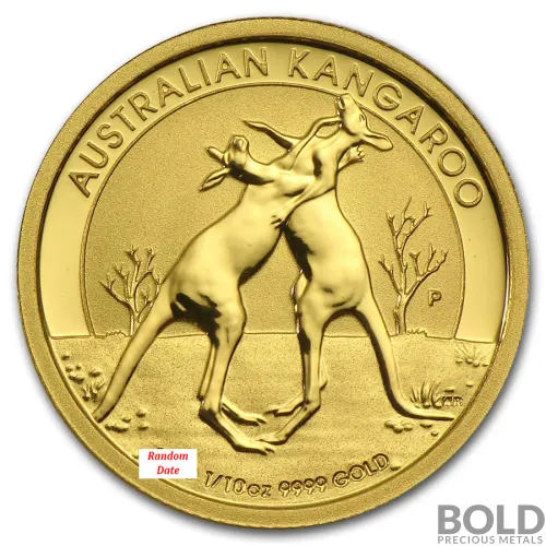 1/10 oz Australian Kangaroo Gold Coin (Random Date)