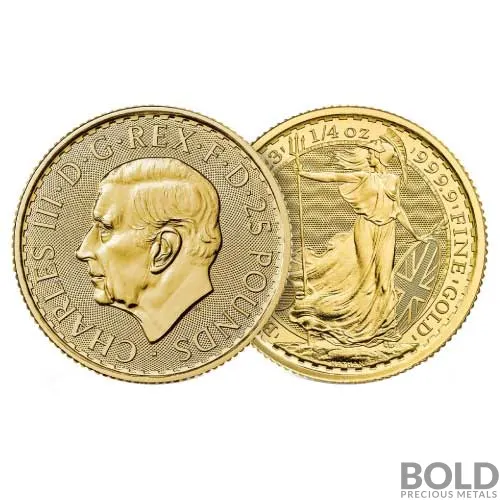 2023 Gold 1/4 oz British Royal Mint Britannia King Charles III BU