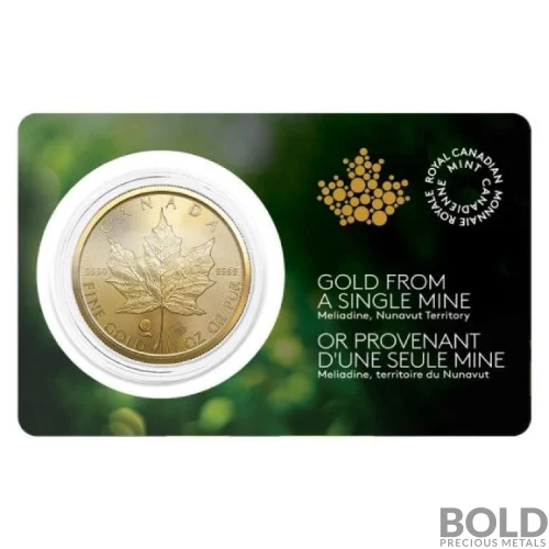 2022 Gold 1 oz Canadian Maple Leaf - Single Sourced Meliadine Mine