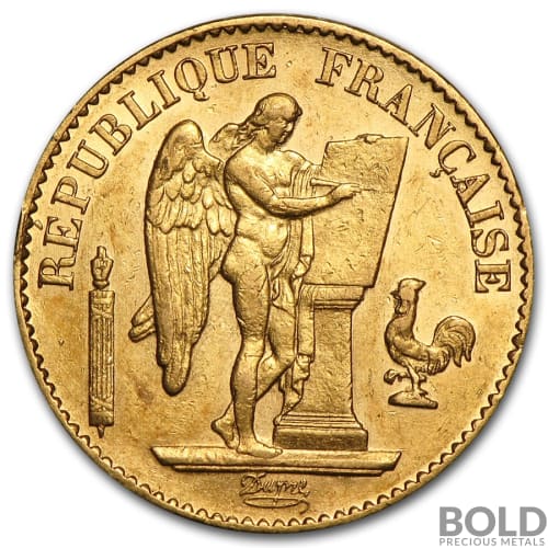 Gold World French 20 Franc Angel