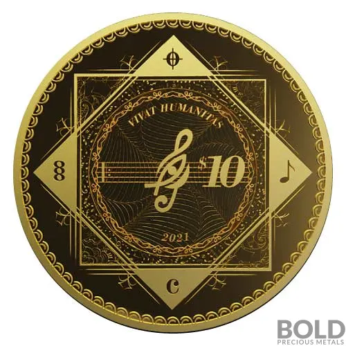 2021 Gold Tokelau Vivat Humanitas 1/10 oz Prooflike