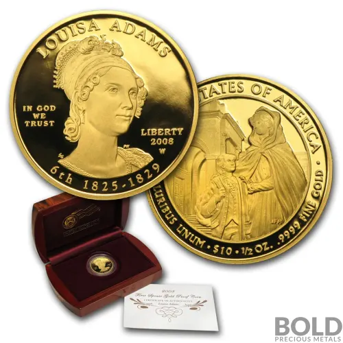 2008-W Gold First Spouse Louisa Adams Proof - 1/2 oz