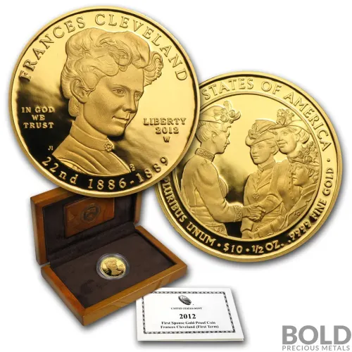 2012-W Gold First Spouse Frances Cleveland (1st Term) Proof - 1/2 oz