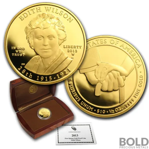 2013-W Gold First Spouse Edith Wilson Proof - 1/2 oz