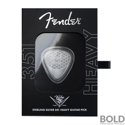 2021 Sterling Fender® Silver 351 Heavy Guitar Pick Proof Finish
