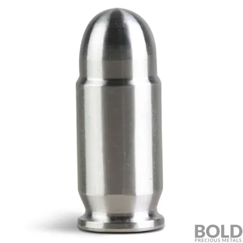 45 Caliber Silver Bullet Replica 1oz 999 Fine Silver