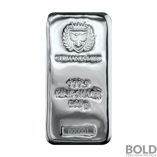 Silver 500 Gram Germania Mint Cast Bar