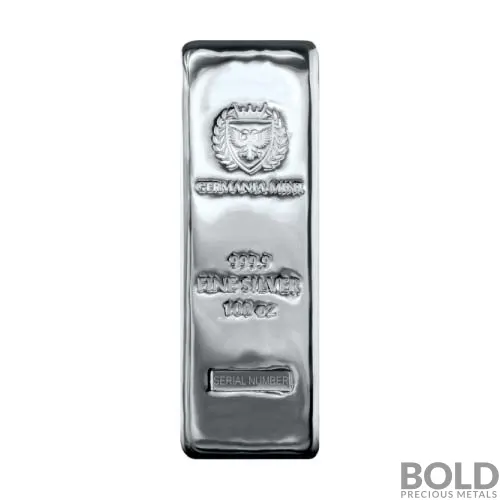 Silver 100 oz Germania Cast Bar