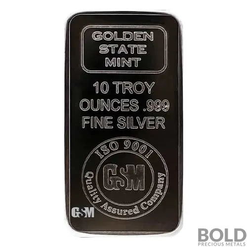 Silver 10 oz Golden State Mint Bar