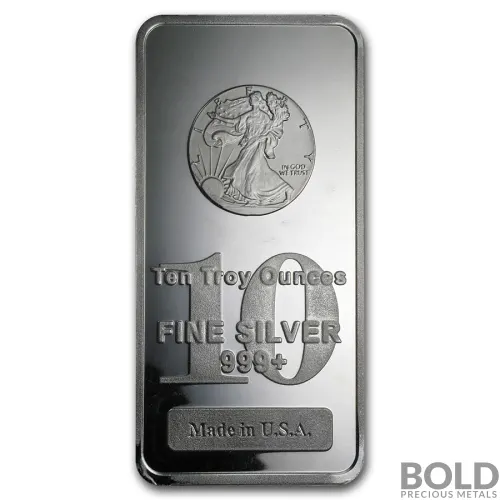Silver 10 oz Walking Liberty Bar