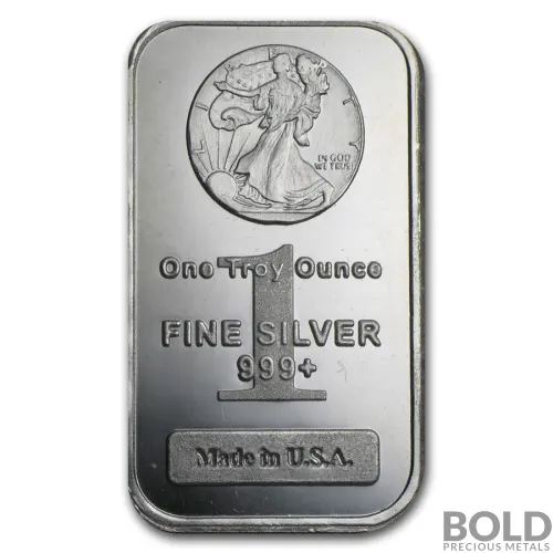 Silver, Buy 1 Troy Ounce Silver Bar