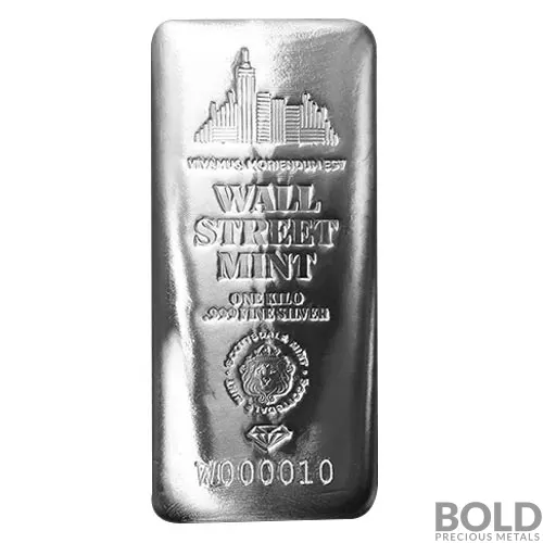 Silver 1 Kilo Scottsdale Wall Street Bar