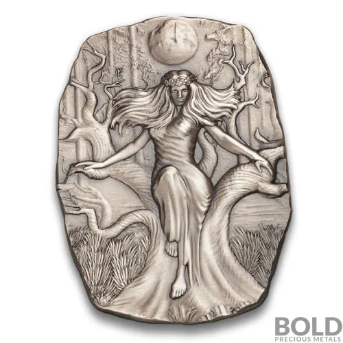 Silver 10 oz Argentia Goddess Mara UHR Antiqued Bar