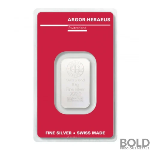 Silver 10 Gram Argor Heraeus Bar