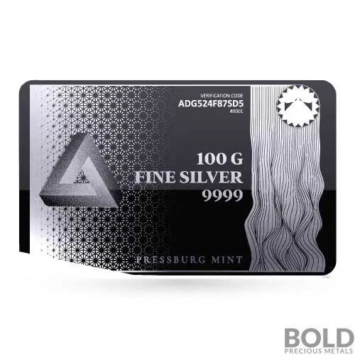 Silver 100 Gram Pressburg Triangle Bar