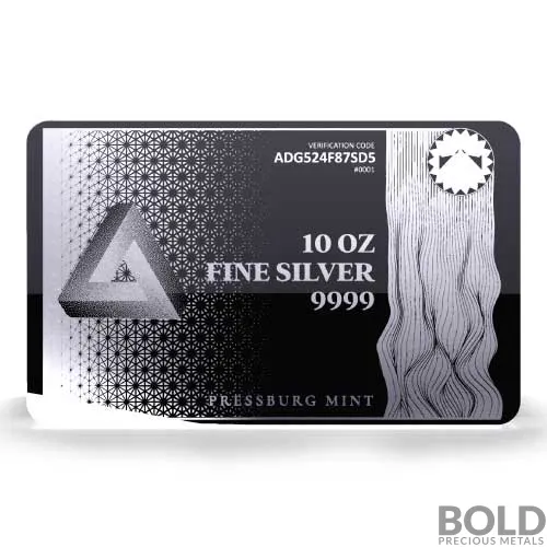 Silver 10 oz Pressburg Triangle Bar