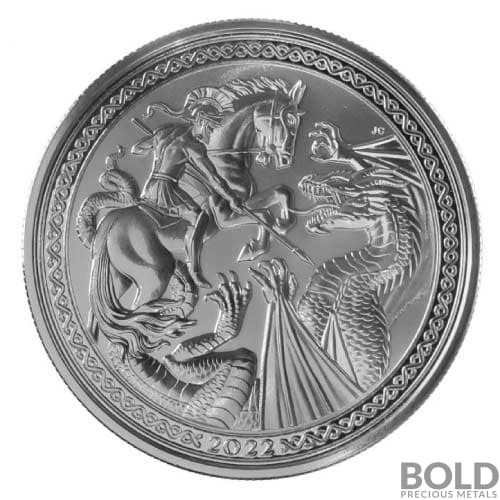 2022 Silver Ascension Island Modern Masters: St. George & the Dragon 1 oz BU