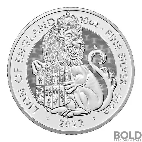 2022 Britain Tudor's Beasts Lion 10 oz Silver BU