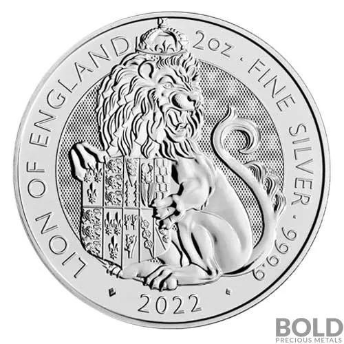 2022 Britain Tudor's Beasts Lion 2 oz Silver BU