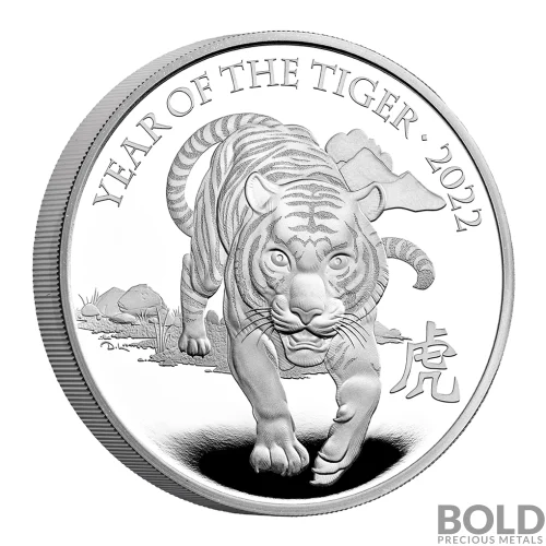 邦楽 THE TIGERS 50th Anniversary Special Box 2022 1 oz Great Britain Lunar Year of the Tiger Silver Proof