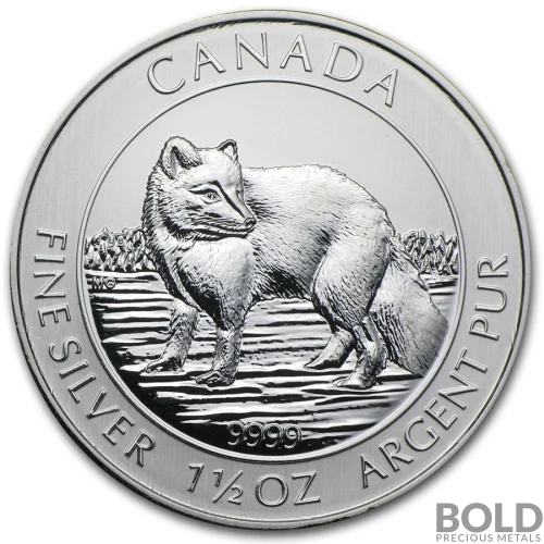 2014 Silver Canadian Arctic Fox 1.5 oz