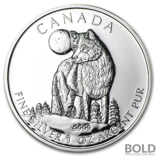 2011 1 oz Canadian Wolf Silver Coin (BU)