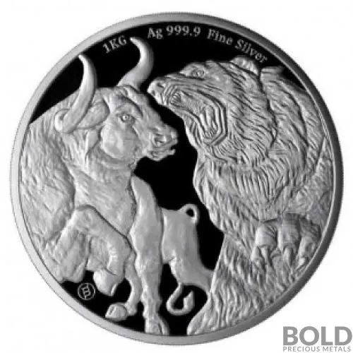 2023 Silver Chad Bull & Bear 1 Kilo Coin