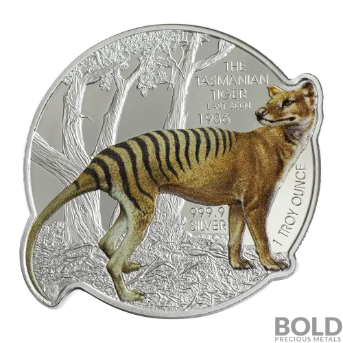 2021 Solomon Islands PAMP Tasmanian Tiger 1 oz Silver Proof-Like