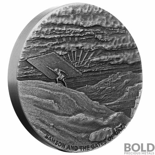 2022 2 oz Biblical Samson and the Gates of Gaza Silver Coin