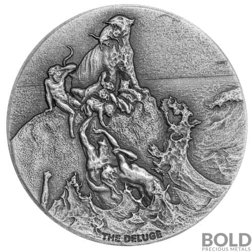 2022 Silver 2 oz Fiji The Deluge Biblical Series Coin