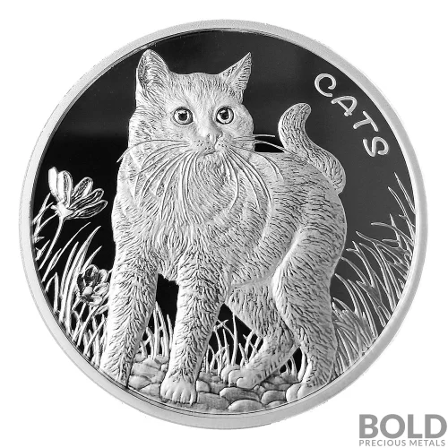 フィジー　猫　銀　1oz Fiji_2021_Cat-1_1oz_Slv_BU_Rev