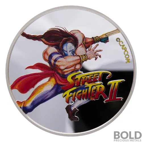 2021 1 oz Colorized Silver Fiji Street Fighter II Vega Coins - ™