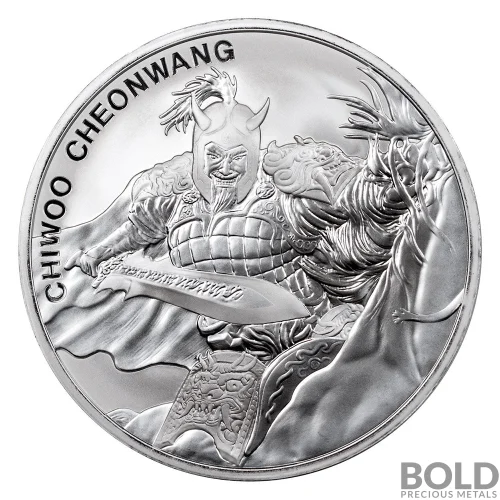 2018年チウチョンワン（Chiwoo Cheonwang)1オンス純銀プルーフ 2018 1 oz South Korea 