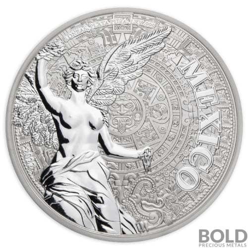 断*ぎ様 【美品】ヴィットリオ・アンジーニ作ピエロ神銀とガラス彫刻 2022 5 oz Mexican Angel Independence Silver Reverse Proof Coin