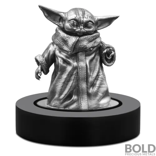 2021 Star Wars Mandalorian The Child 150g Silver Miniature Statue