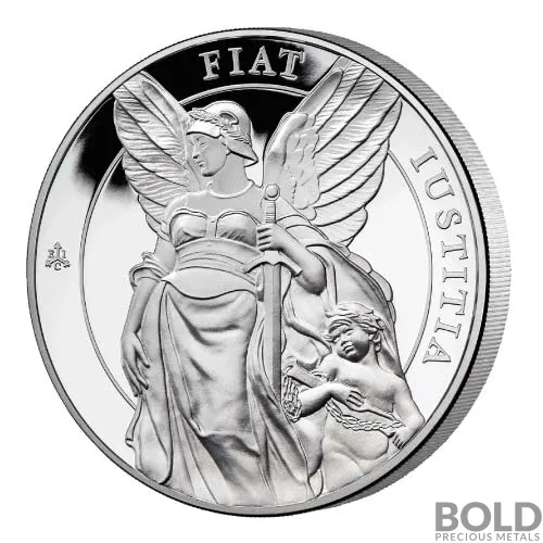 2022 1 oz St Helena Queen's Virtues: Justice Silver Proof | BOLD